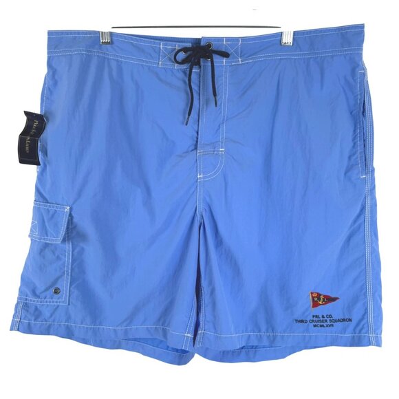 Polo Ralph Lauren Swim Trunks‎ 2XL Blue PRL & Co Third Cruiser Squadron SW-2032 - Picture 1 of 12